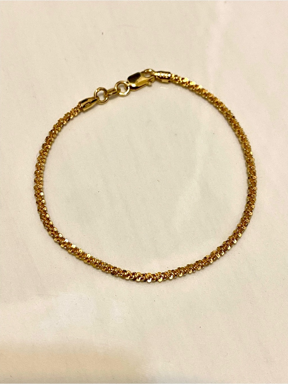 Sterling Silver Gold Wash FAS Twisted Rock Bracelet 925
